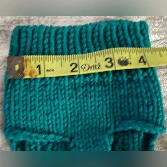 Teal Green Cable Knit Dog Or Cat Sweater | Mock Neck | Small | New - Picture 4 of 4